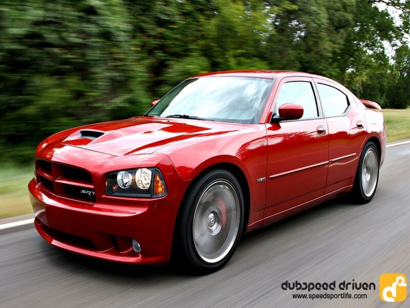 red dodge charger srt8 in motion