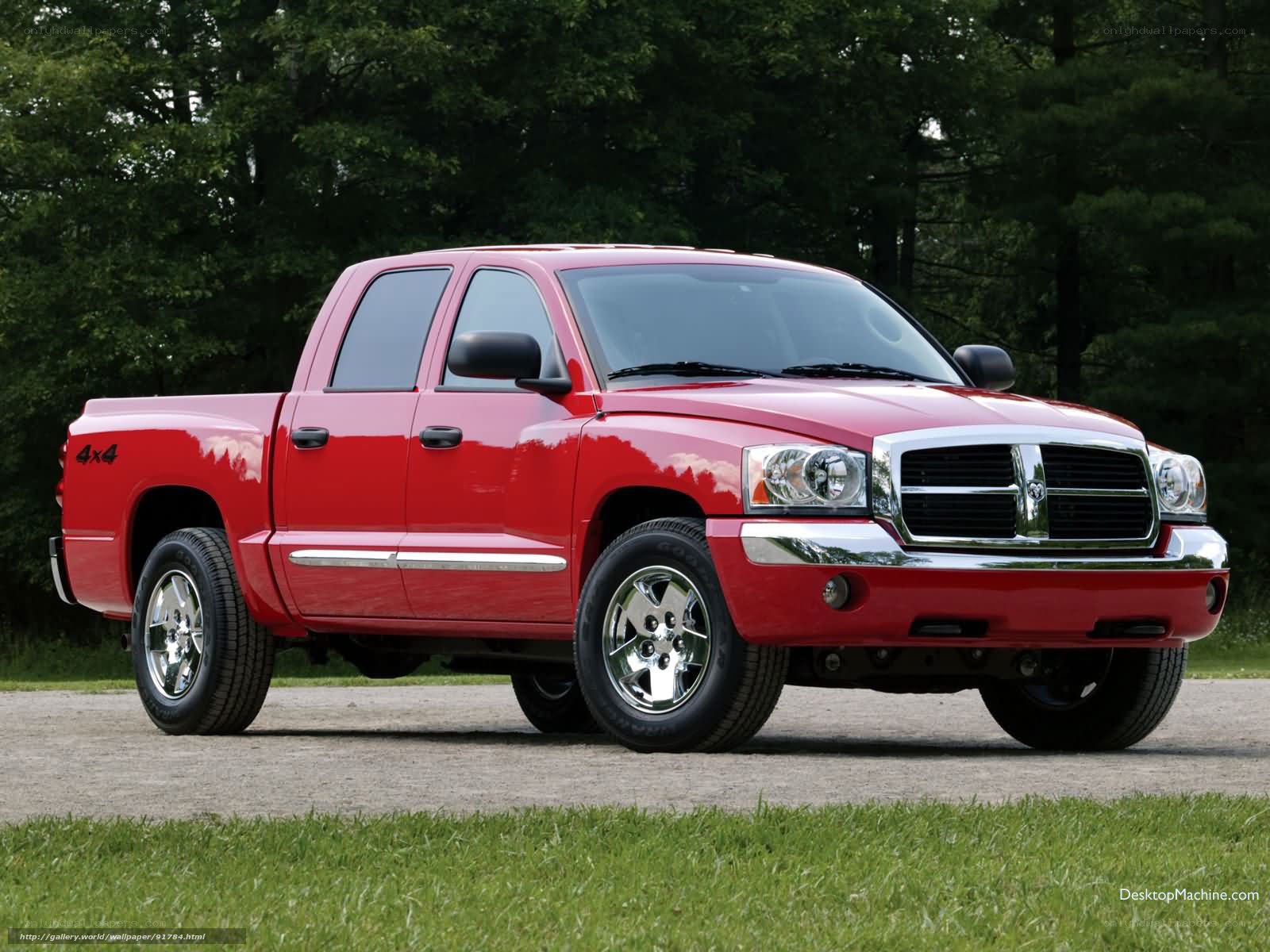 Red Dodge Dakota pickup truck