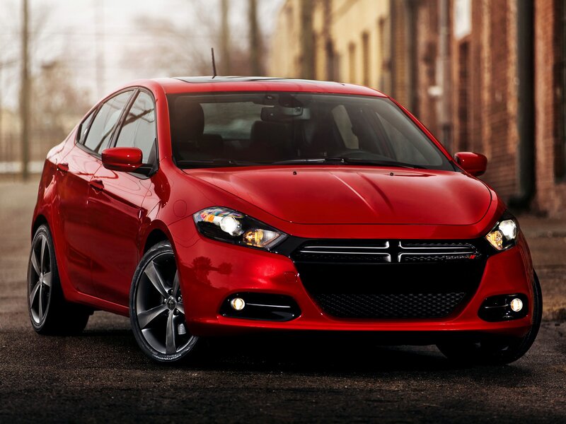 Red Dodge Dart sedan
