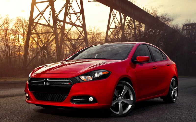 Red Dodge Dart sedan