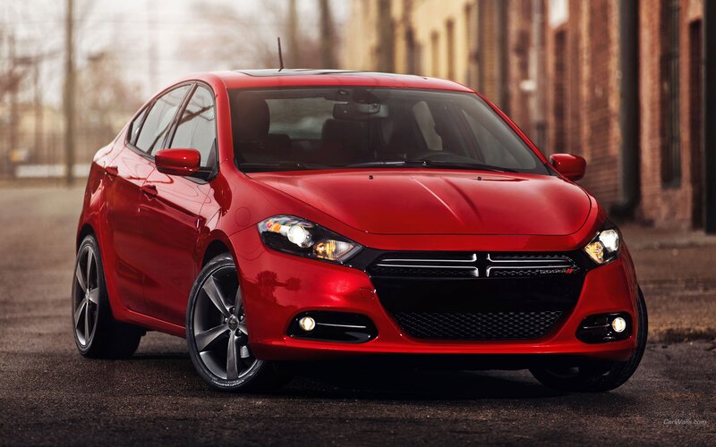 Red Dodge Dart sedan