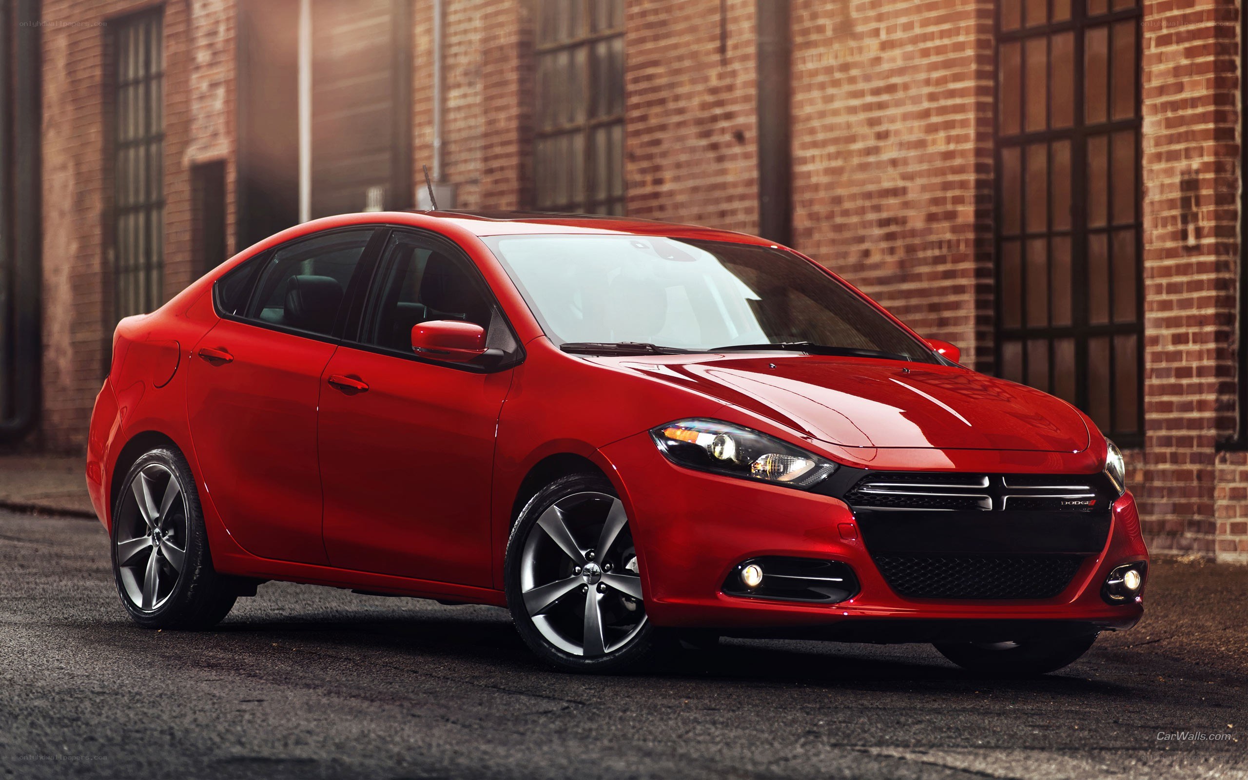Red Dodge Dart sedan