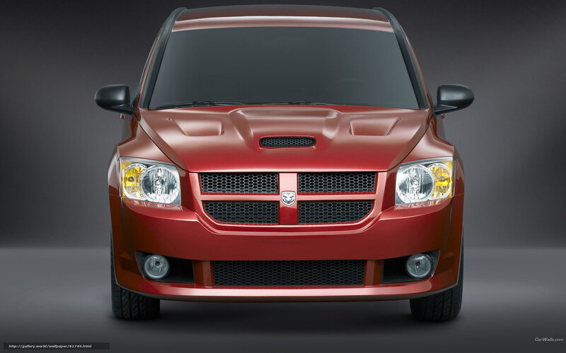 red dodge minivan front view
