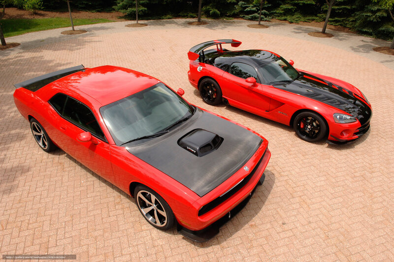 Red Dodge muscle cars