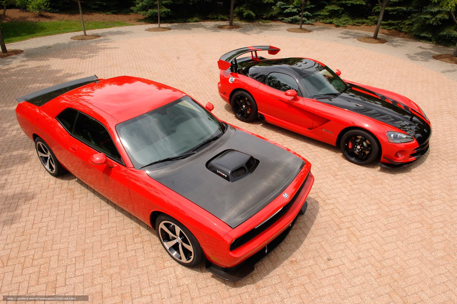 Red Dodge muscle cars