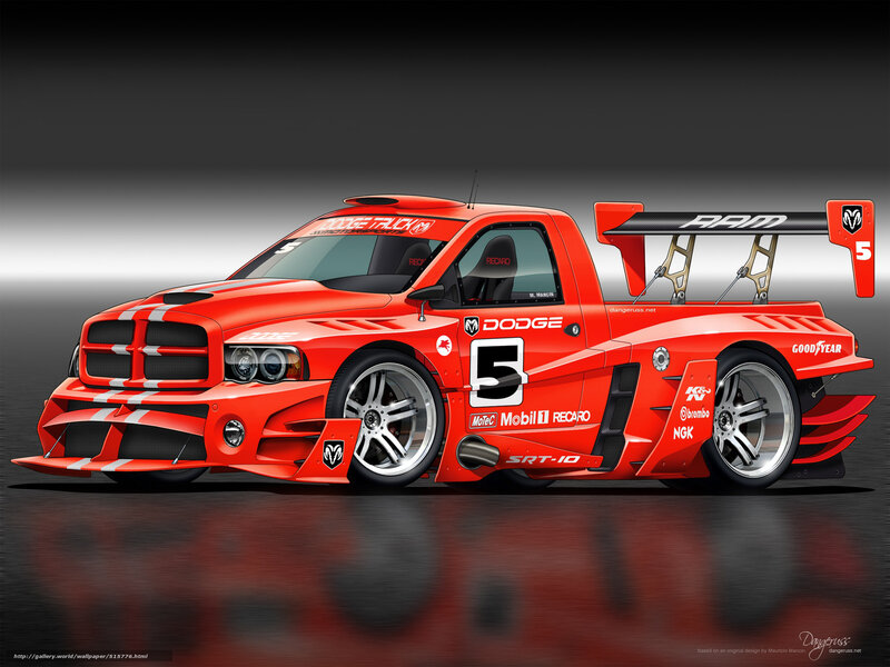 red dodge ram race truck