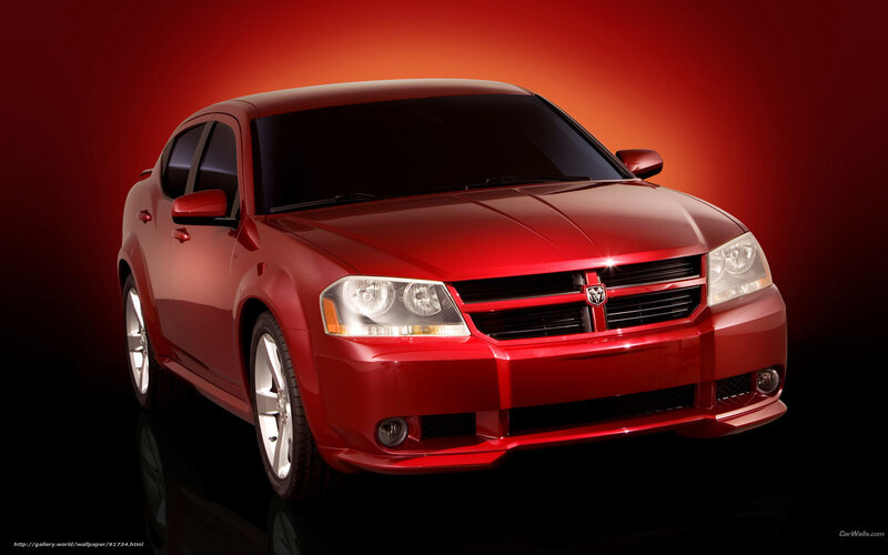 Red Dodge Sedan — Dramatic