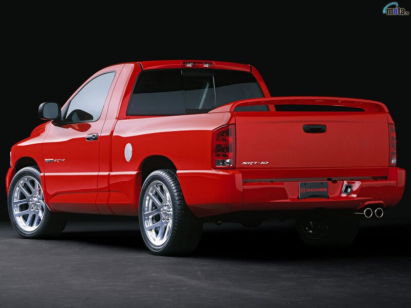 Red Dodge SRT-10 pickup truck