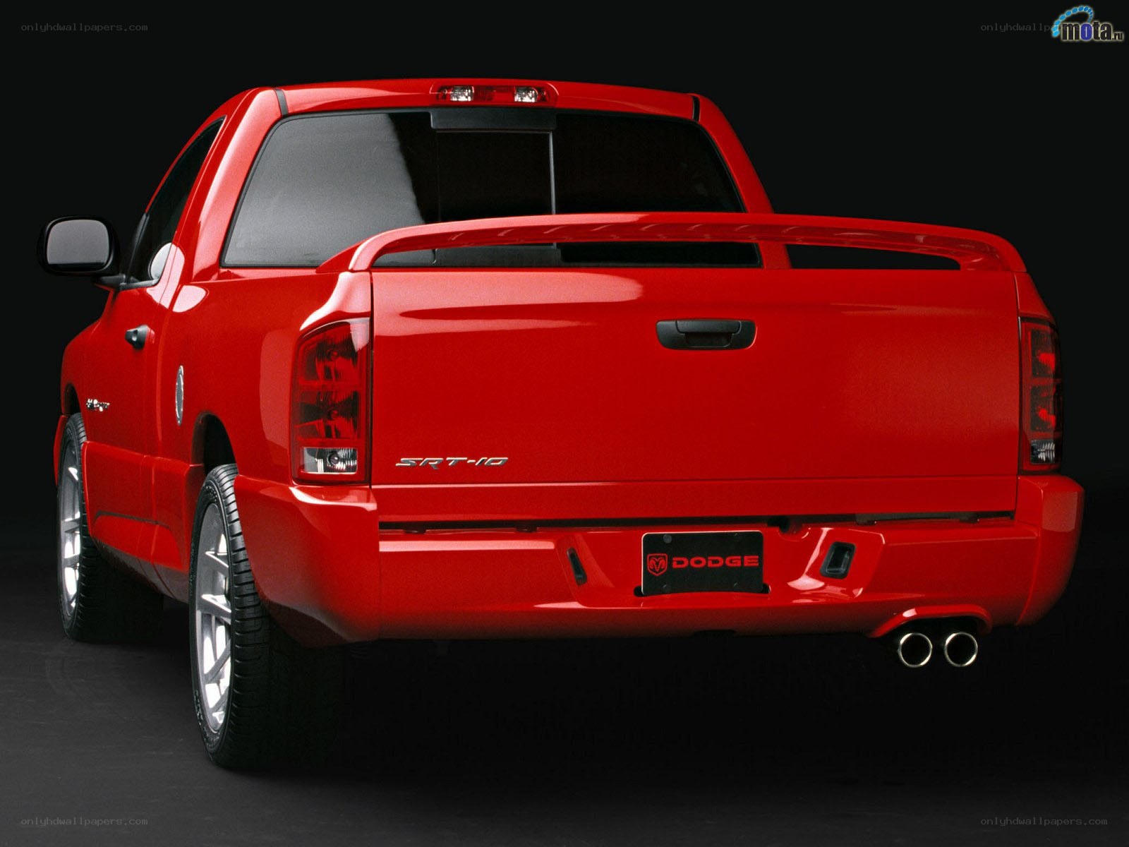 Red Dodge SRT-10 pickup truck