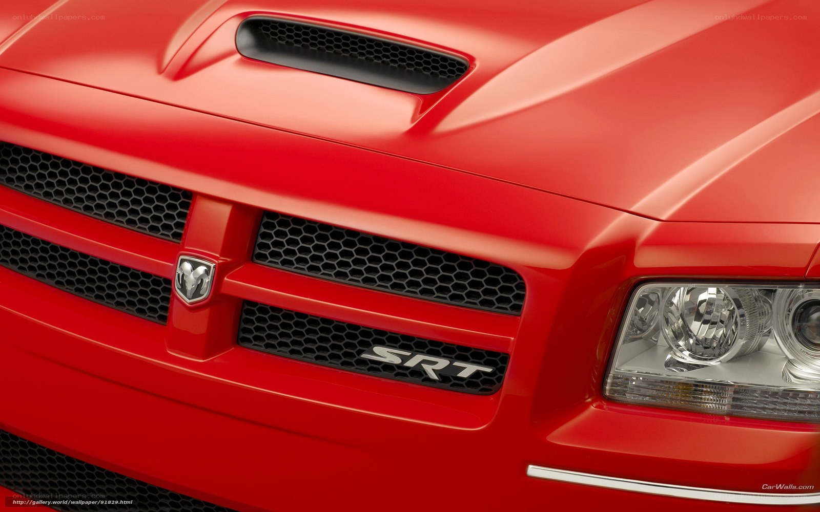 Red Dodge SRT-8 front view
