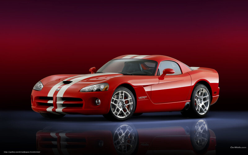 Red Dodge Viper Car — Dramatic, Photograph