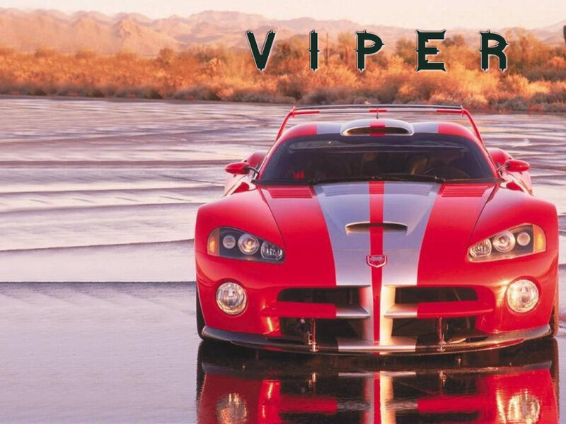 Red Dodge Viper Car — Dramatic, Sunset, Photograph