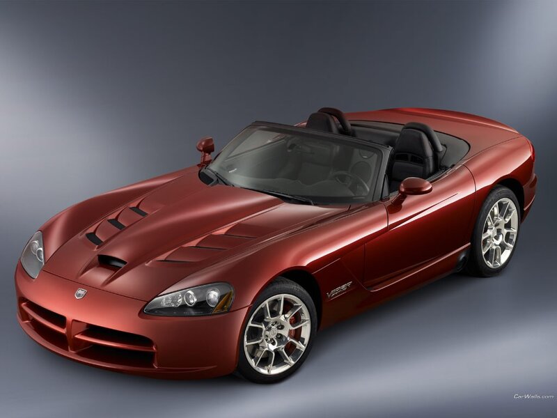 Red Dodge Viper convertible