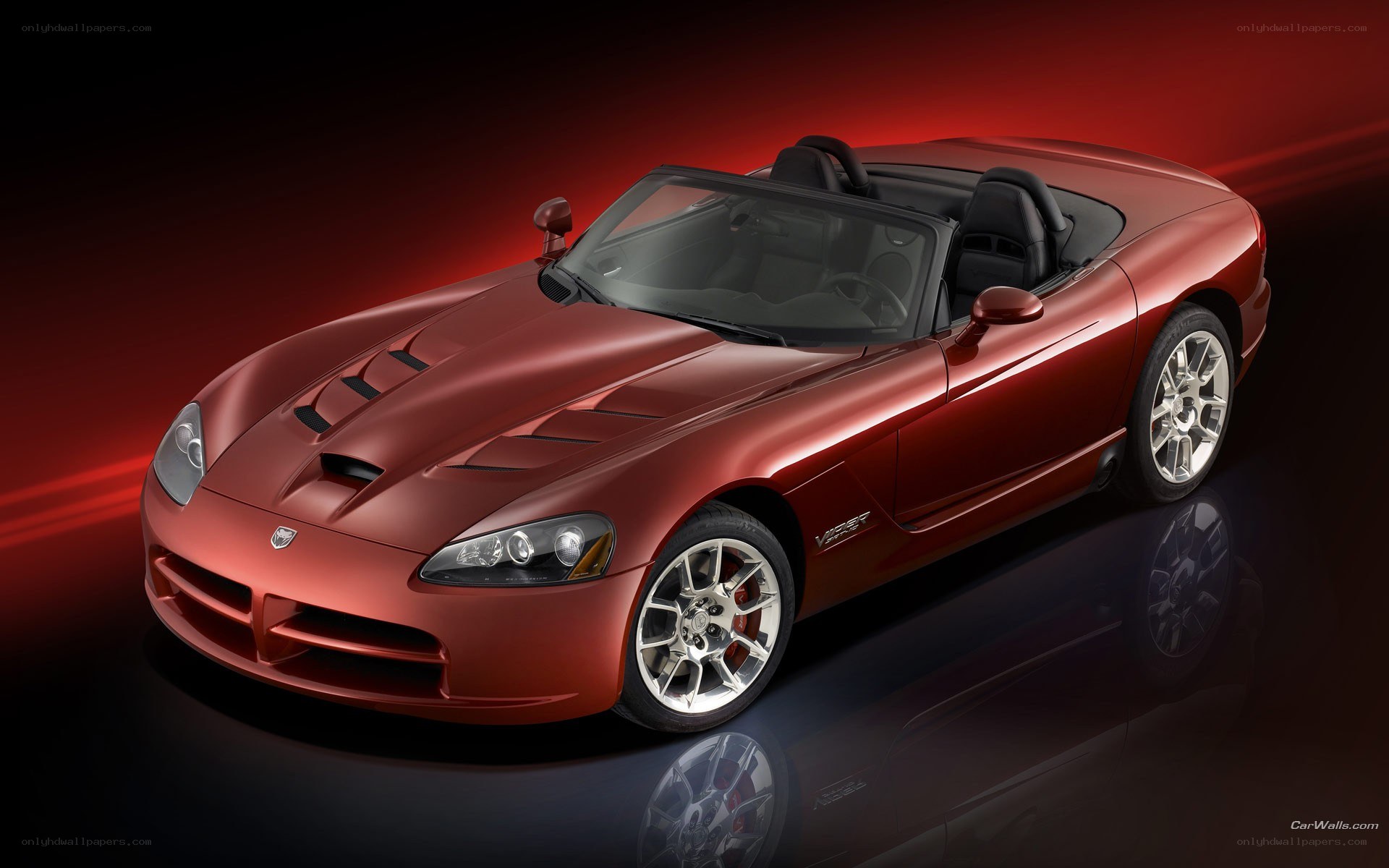 Red Dodge Viper convertible