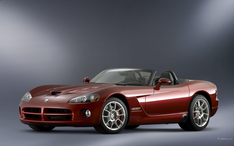 Red Dodge Viper convertible