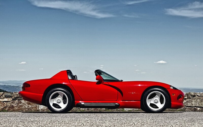 Red Dodge Viper convertible