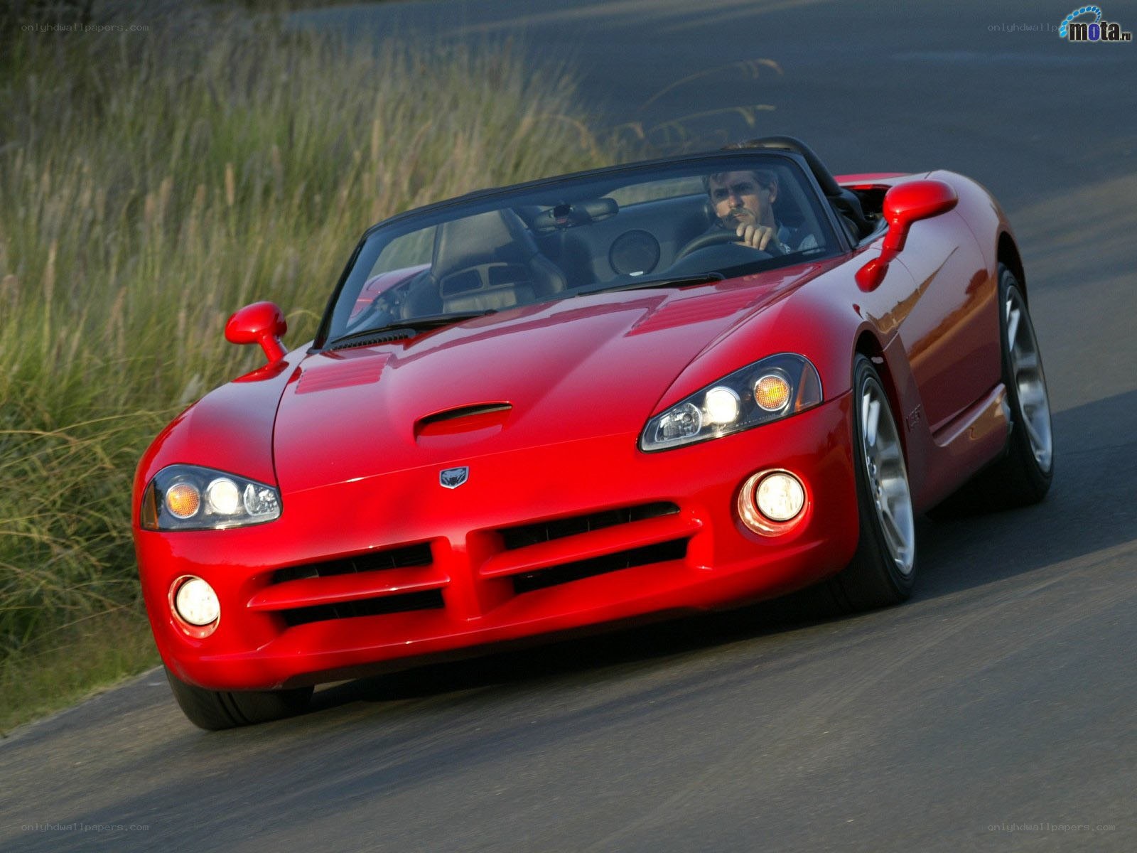 Red Dodge Viper convertible