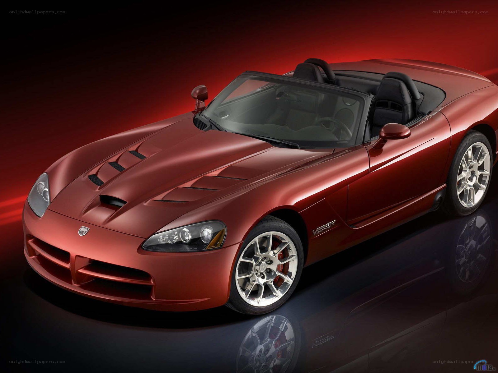 Red Dodge Viper convertible