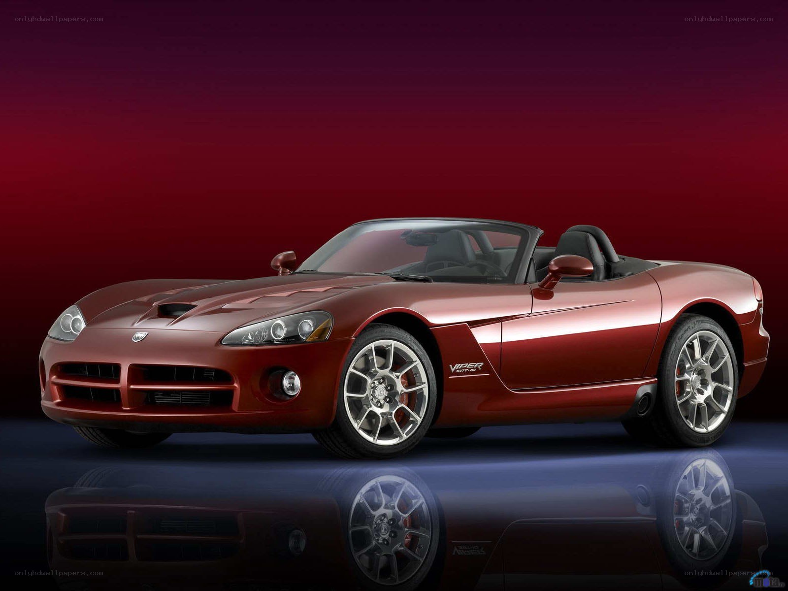 Red Dodge Viper convertible