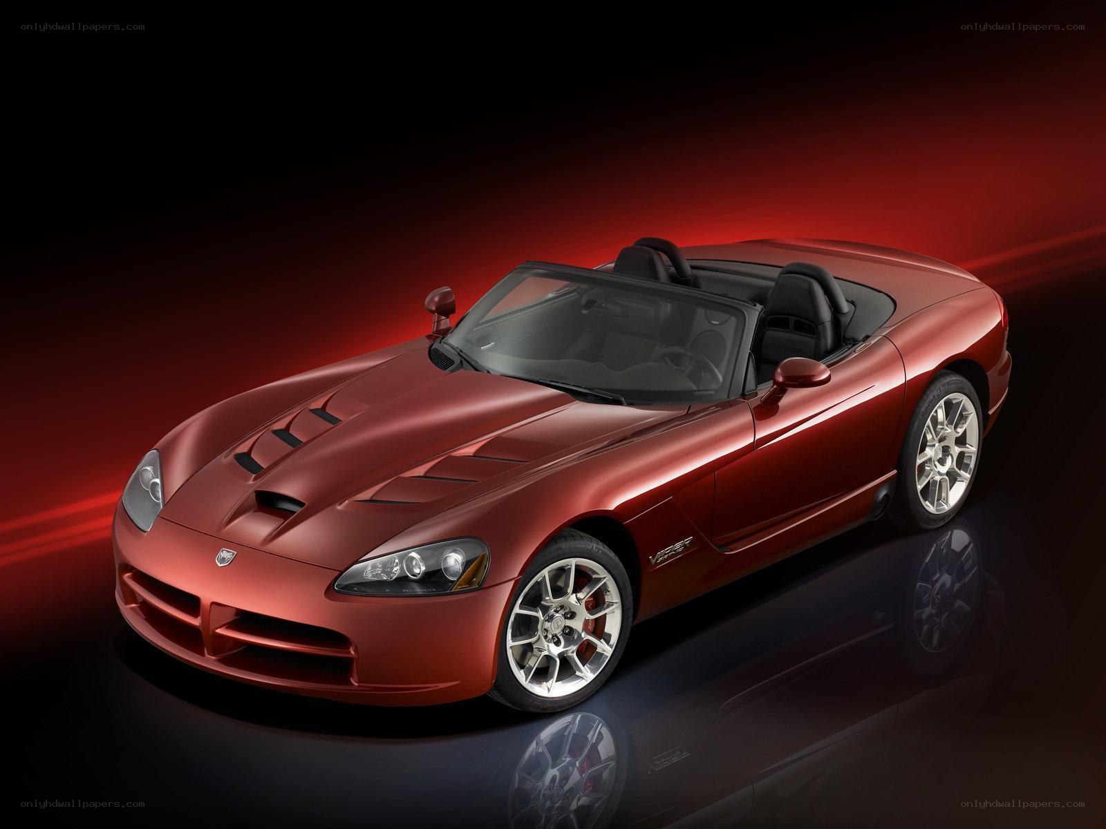 Red Dodge Viper convertible