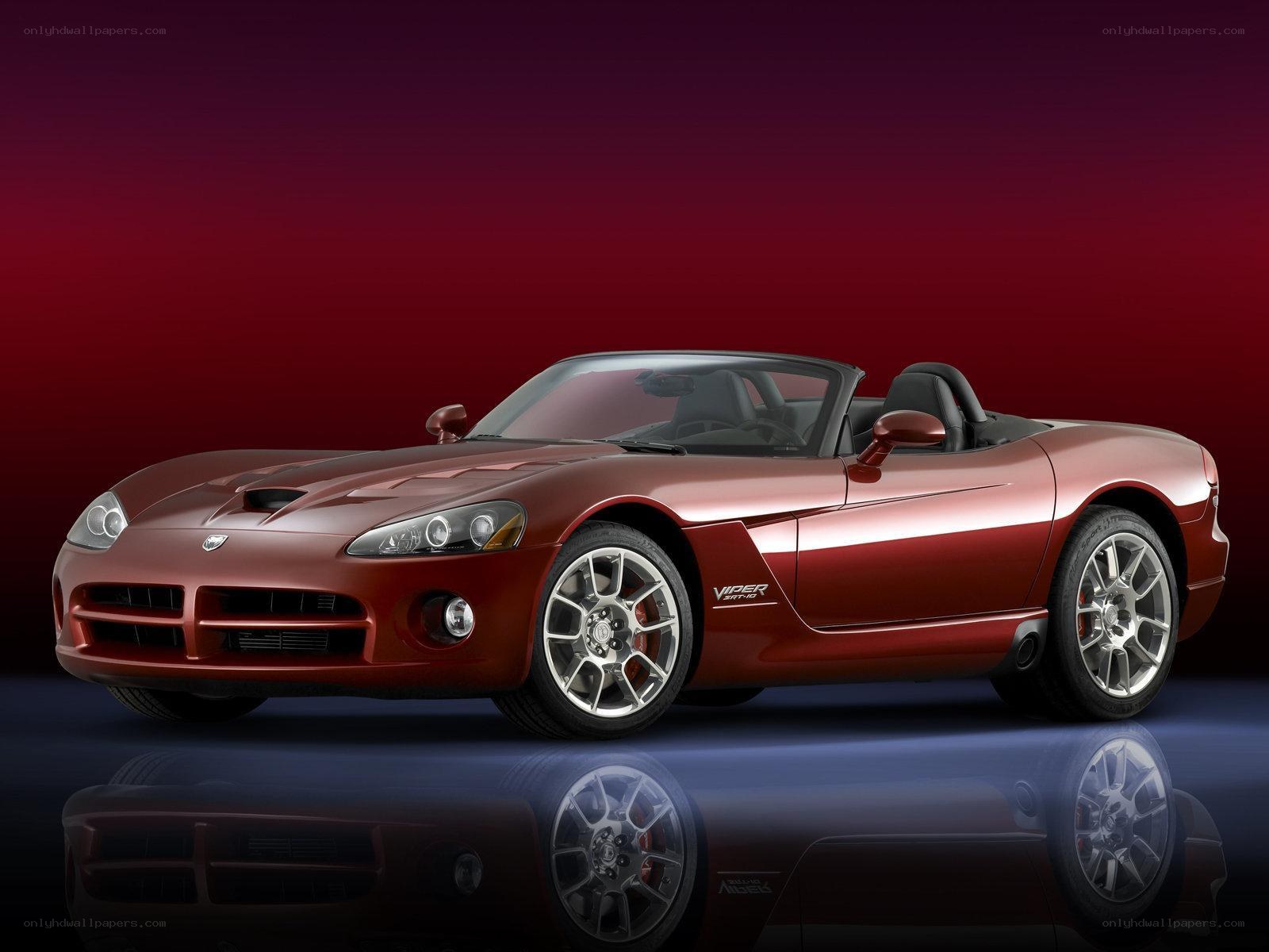 Red Dodge Viper convertible