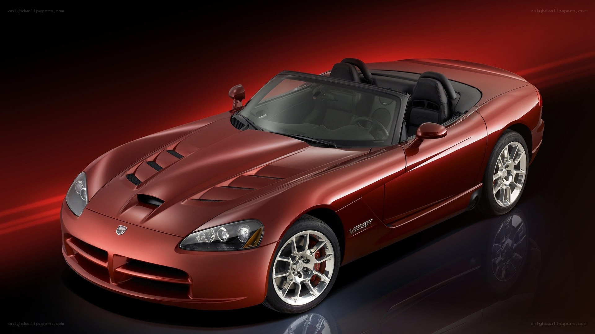 Red Dodge Viper convertible