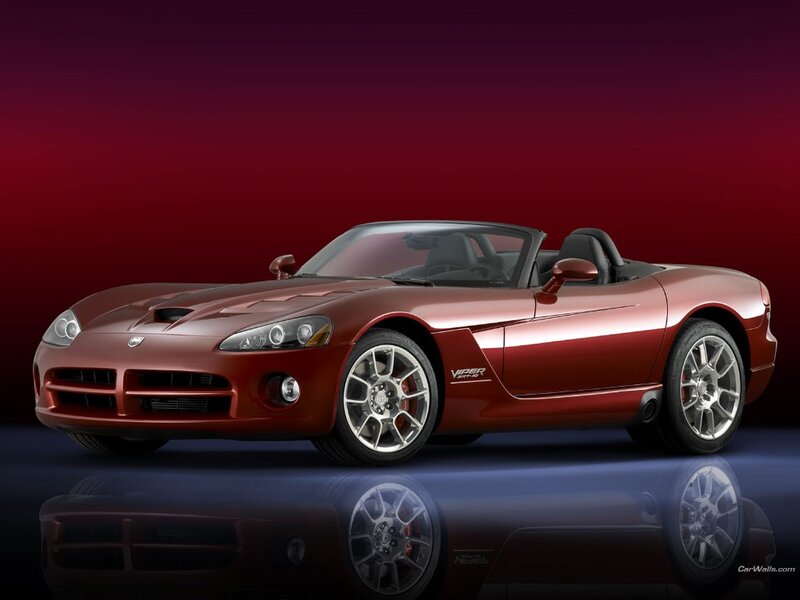 Red Dodge Viper convertible