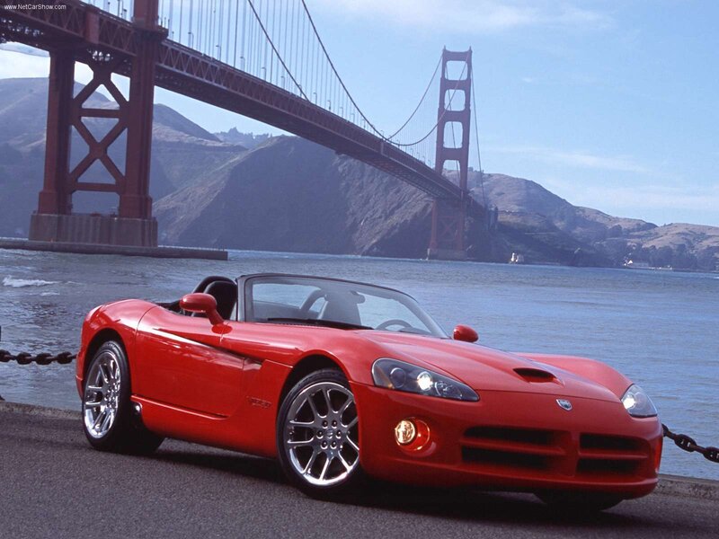 Red Dodge Viper Convertible — Dramatic, Afternoon