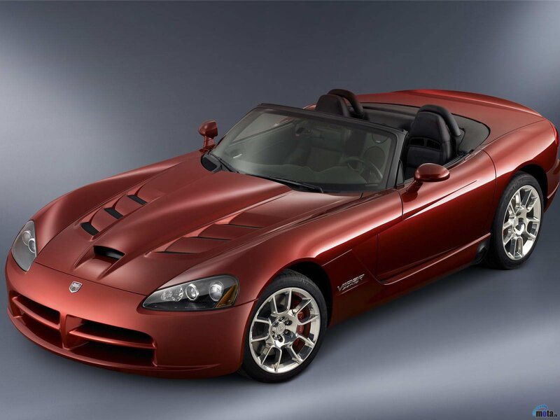 Red Dodge Viper Convertible — Dramatic, Photograph, Car, Silver Wheels, Black