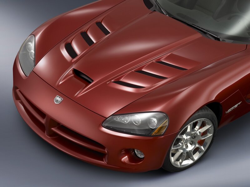Red Dodge Viper front view