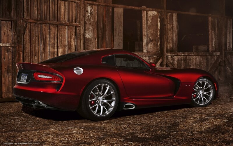 Red Dodge Viper in barn