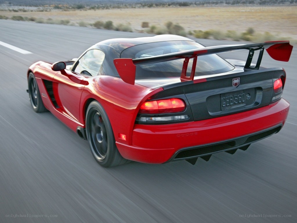 red dodge viper in motion