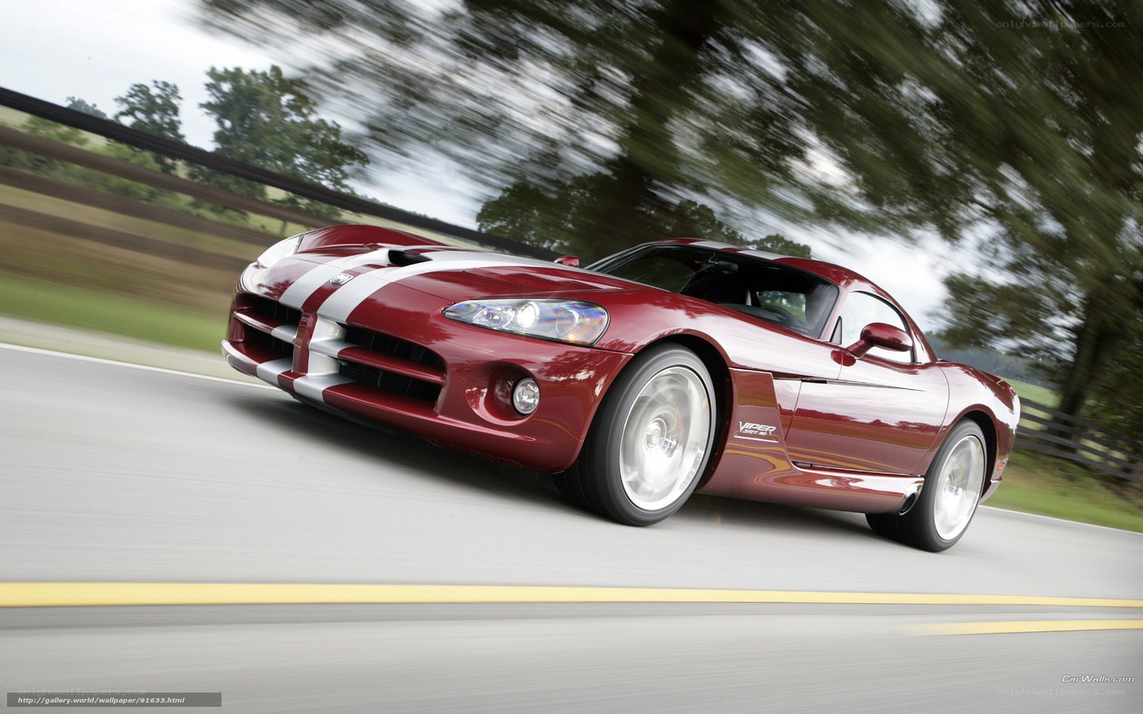 red dodge viper in motion