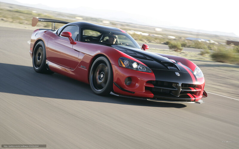 Red Dodge Viper on a racetrack