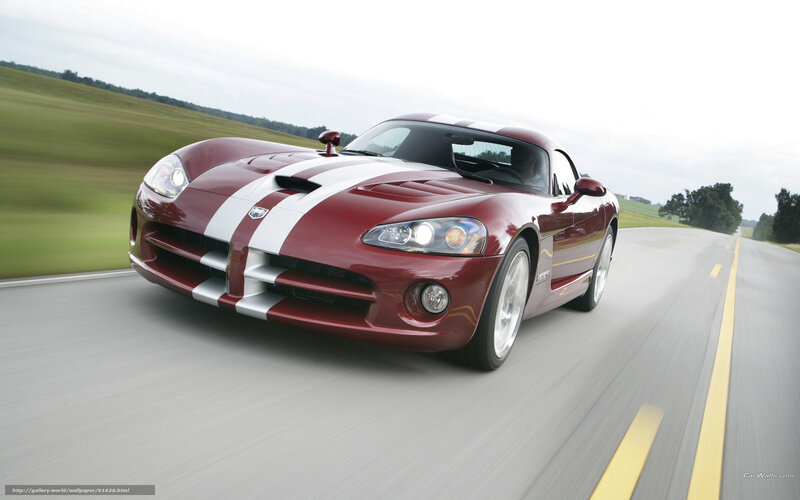 Red Dodge Viper on country road
