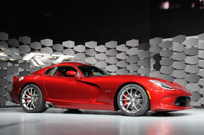Red Dodge Viper on display