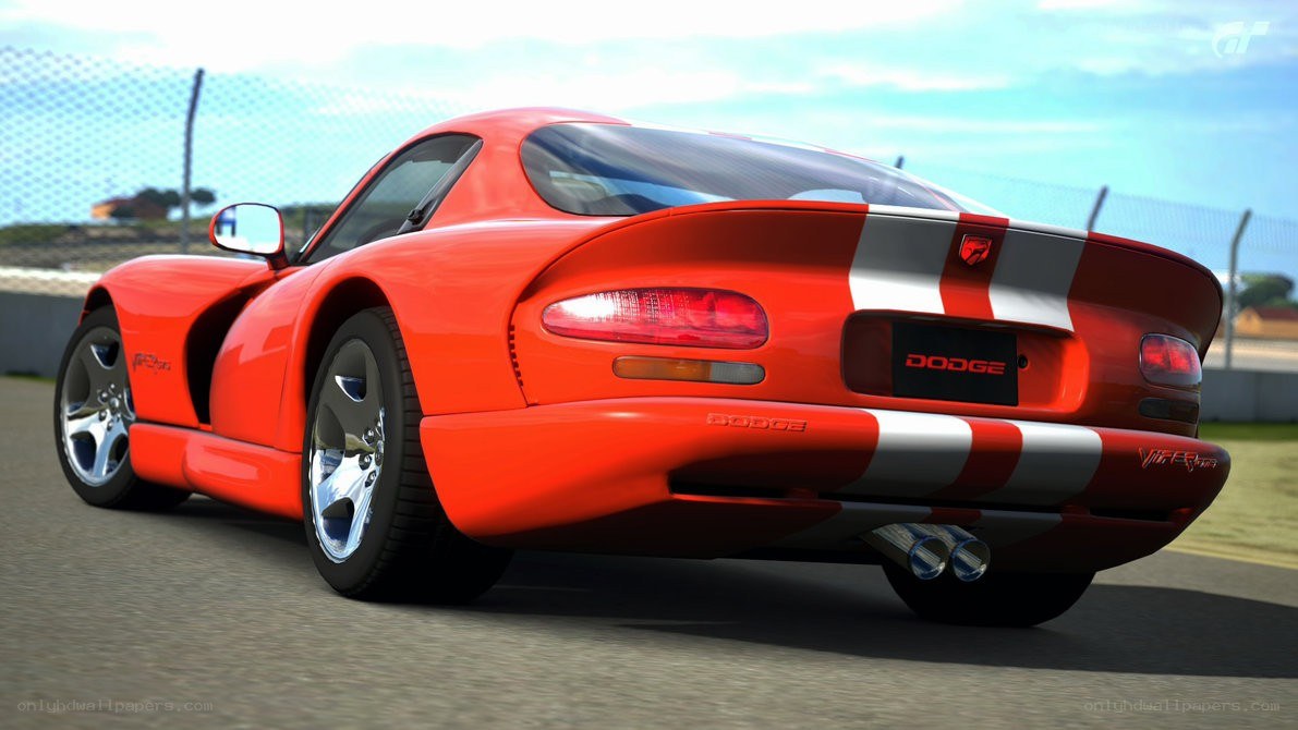 red dodge viper on racetrack