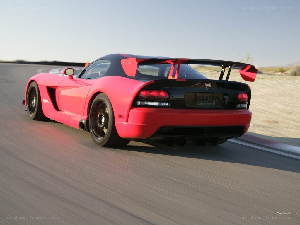 red dodge viper on track