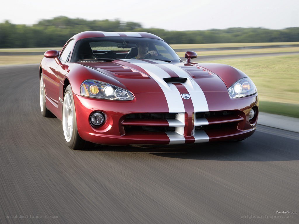 red dodge viper on track