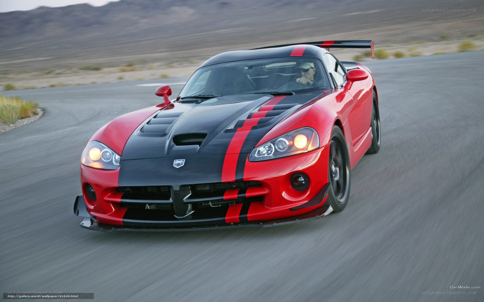 red dodge viper on track