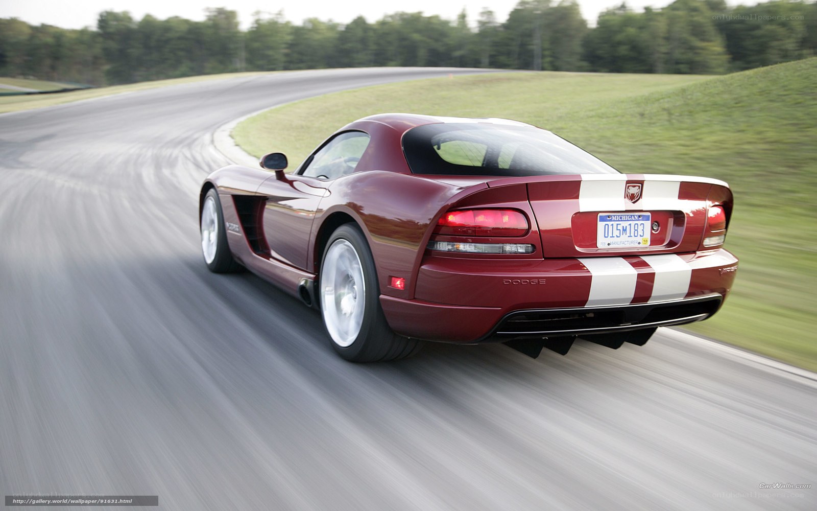 red dodge viper on track