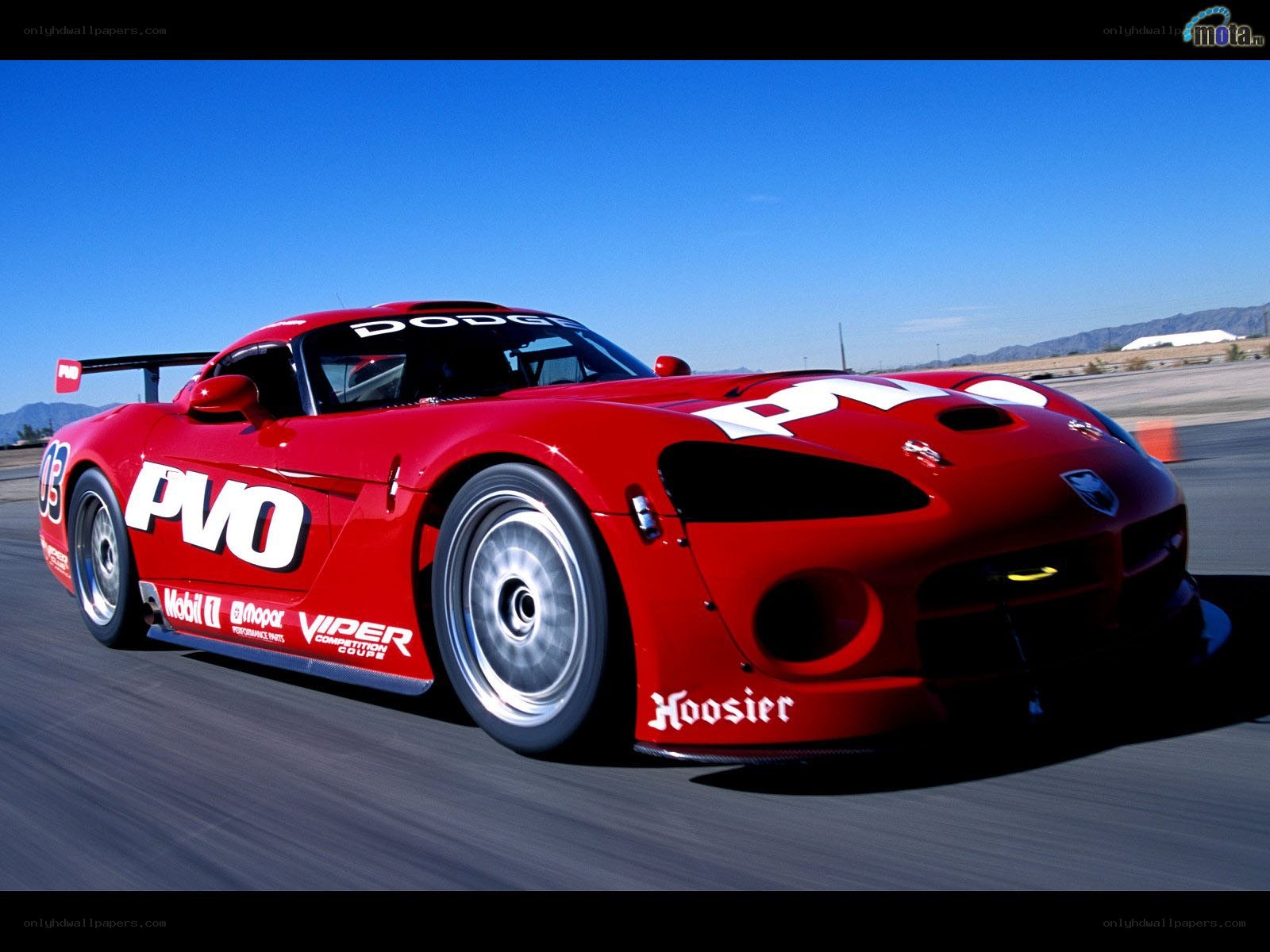 Red Dodge Viper race car