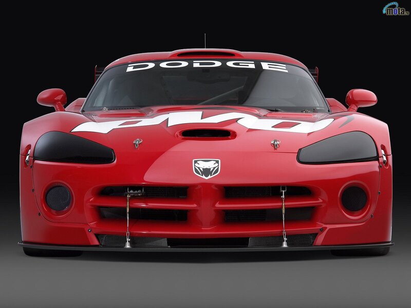 Red Dodge Viper race car