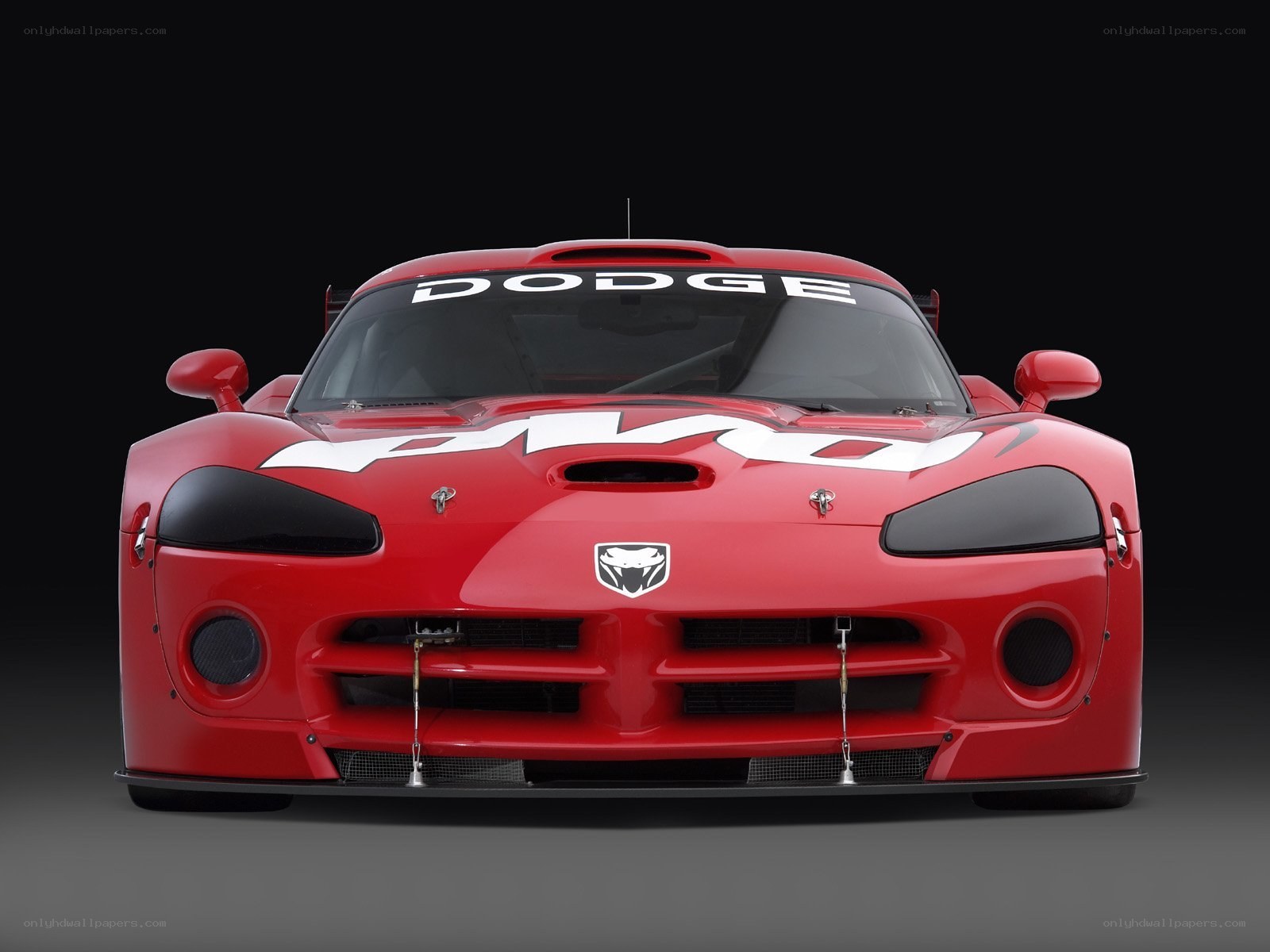Red Dodge Viper race car
