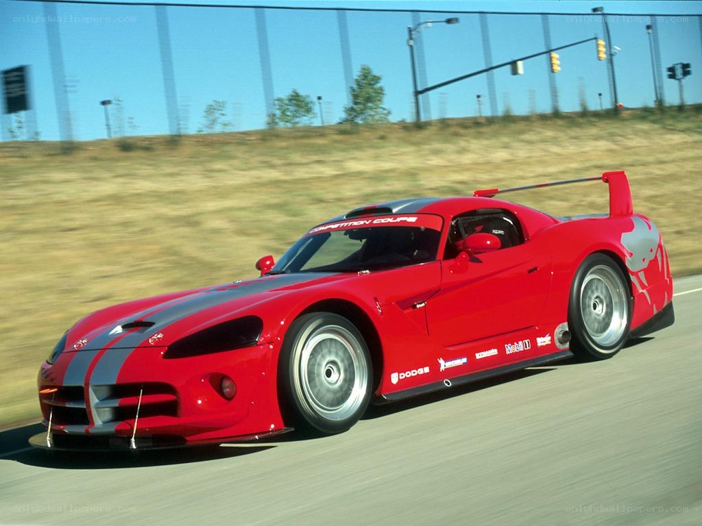 Red Dodge Viper race car