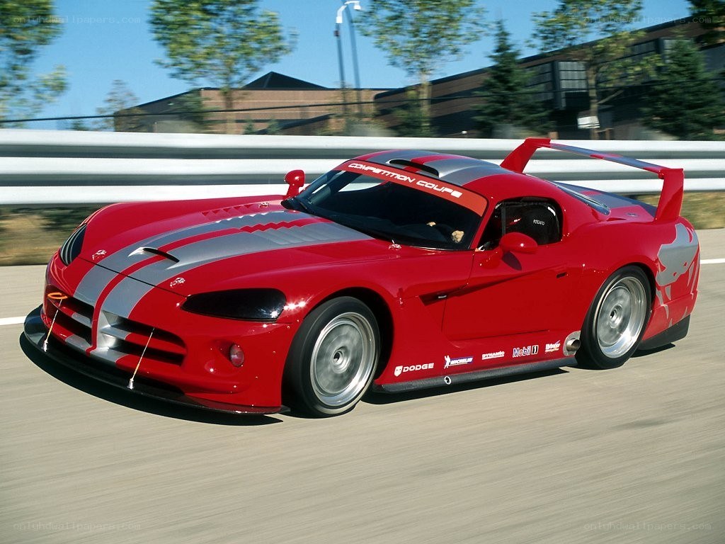 Red Dodge Viper race car