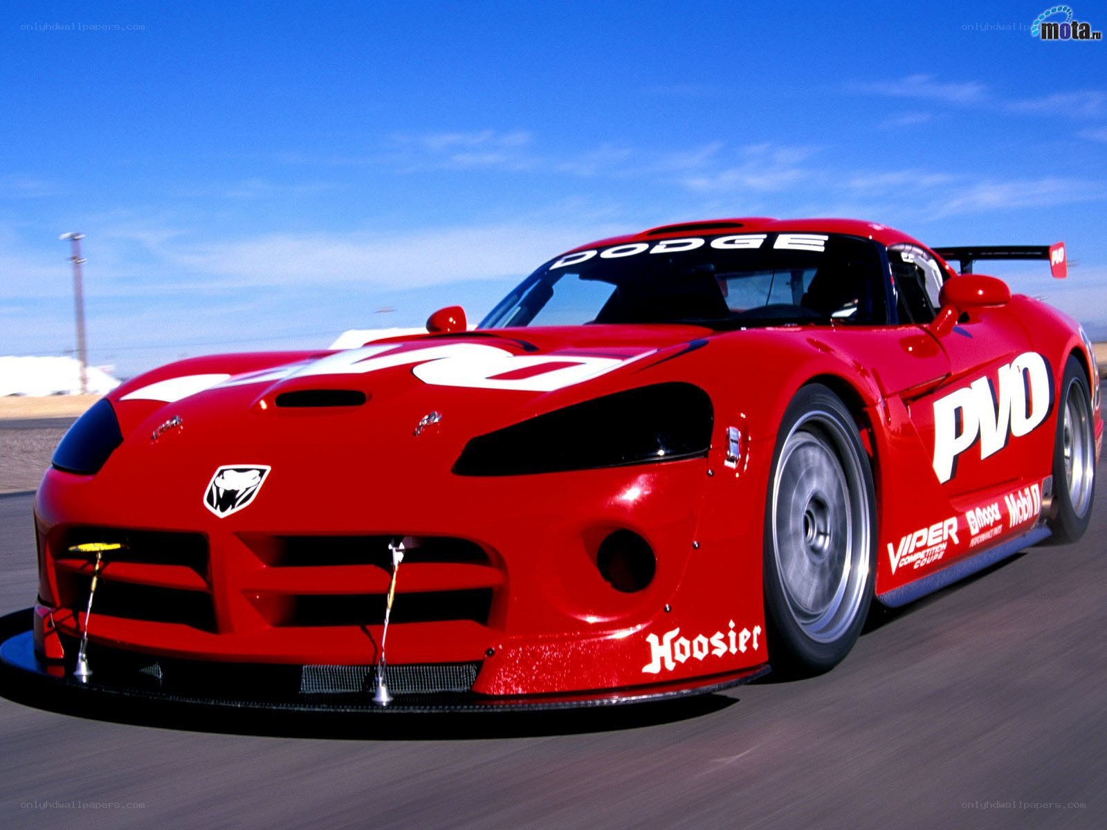 Red Dodge Viper race car