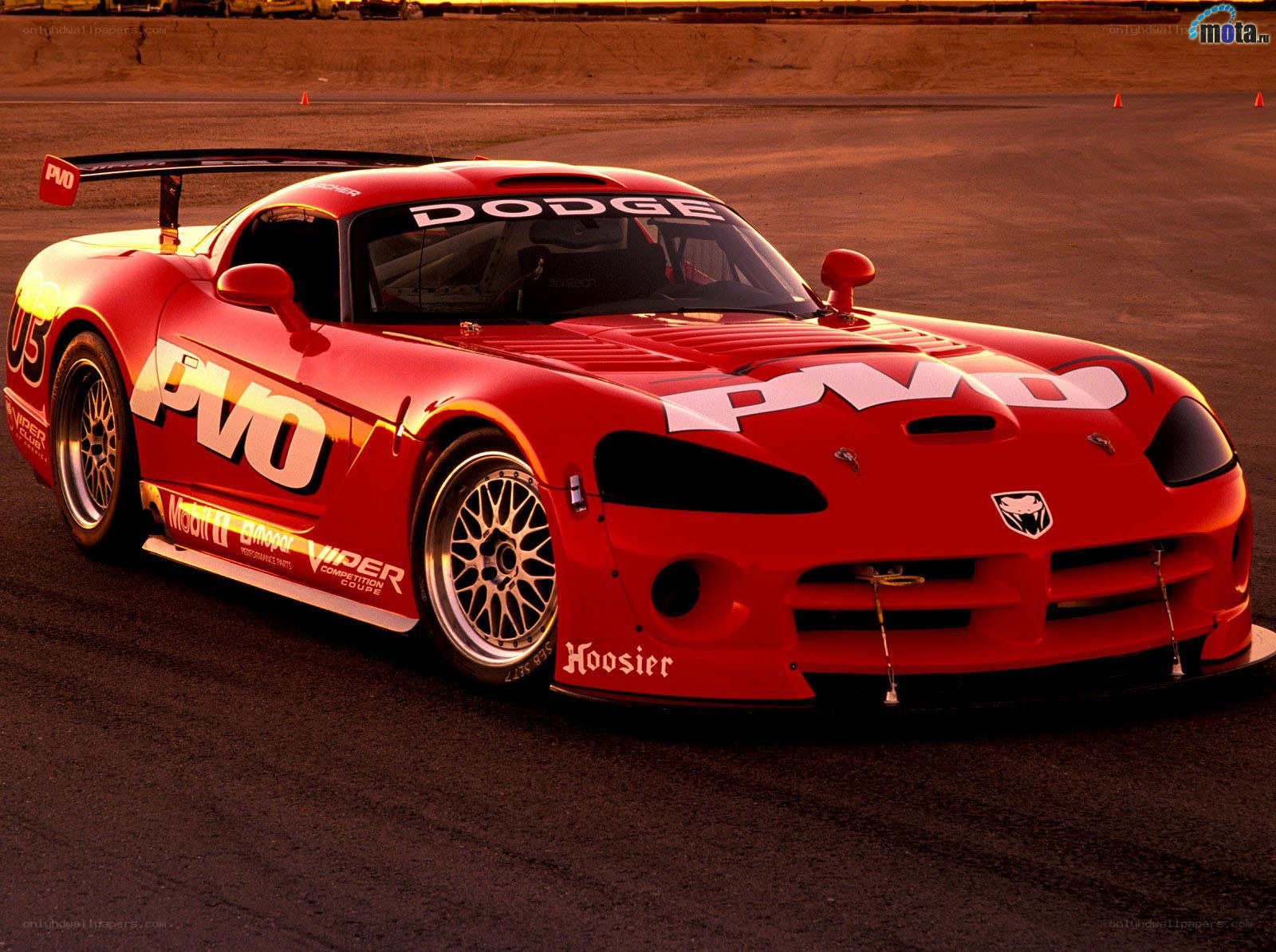 Red Dodge Viper race car