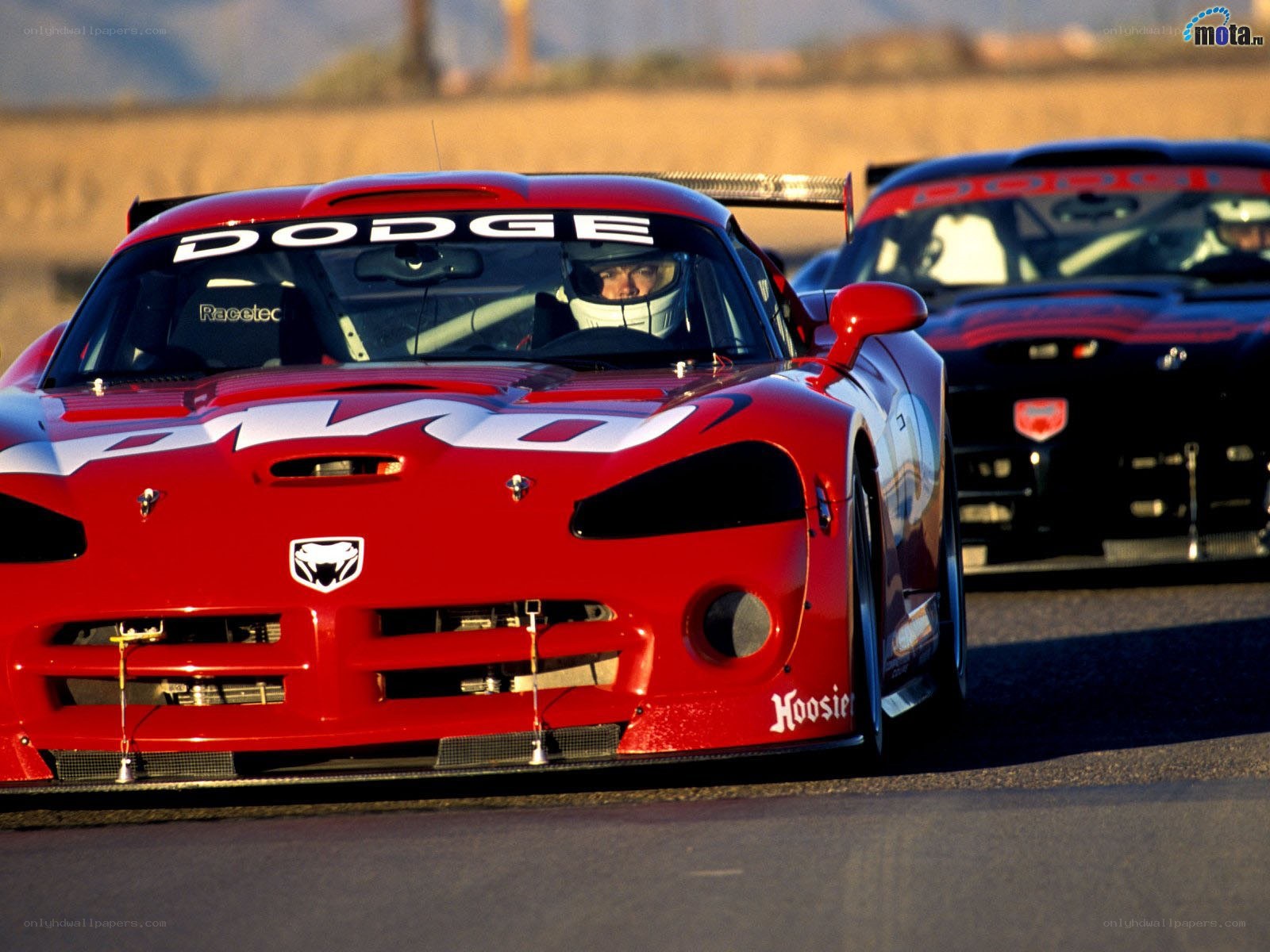 Red Dodge Viper race car