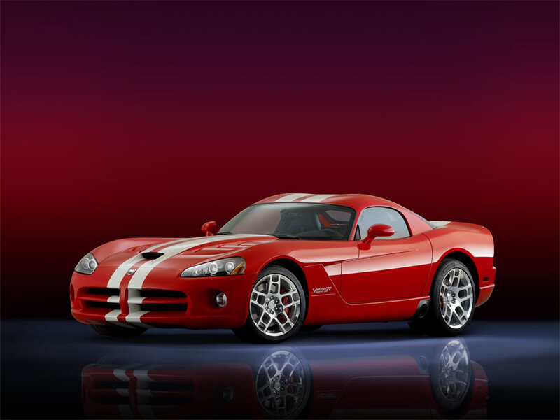 Red Dodge Viper sports car